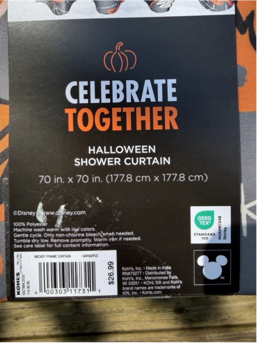 NEW Disney Halloween Shower Curtain